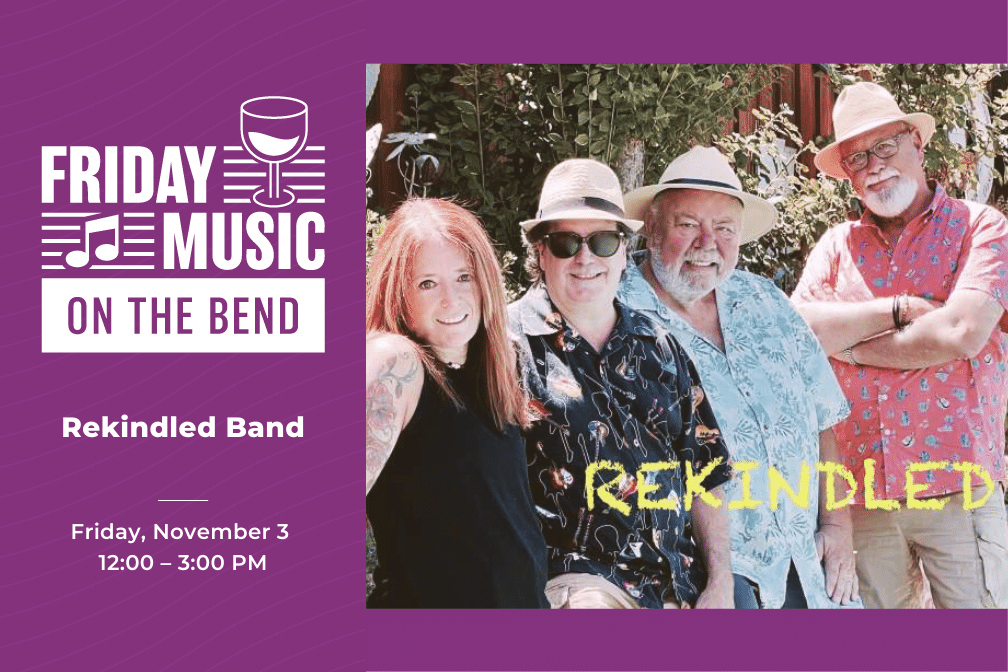 Live music at Scribner Bend Vineyards with Rekindled Nov 3, 2023