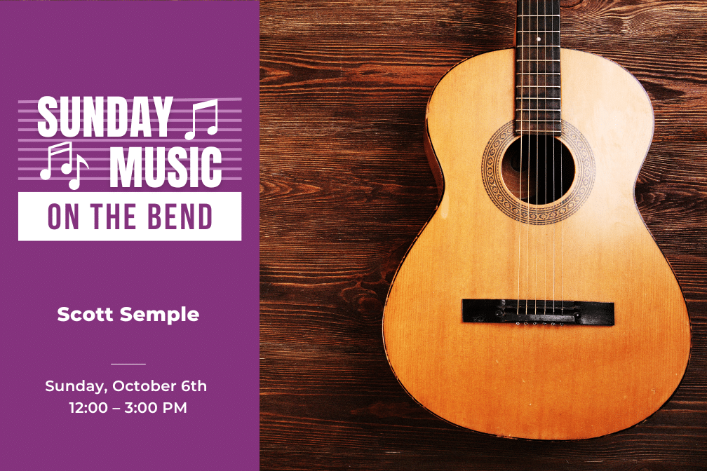 Sunday Music on the Bend with Scott Semple from 12 - 3 p.m. at Scribner Bend Vineyards.