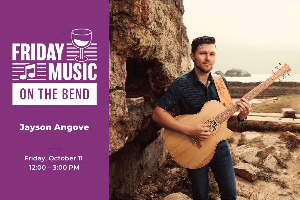 Friday Music on the Bend with Jayson Angove from 12 - 3 p.m. at Scribner Bend Vineyards.