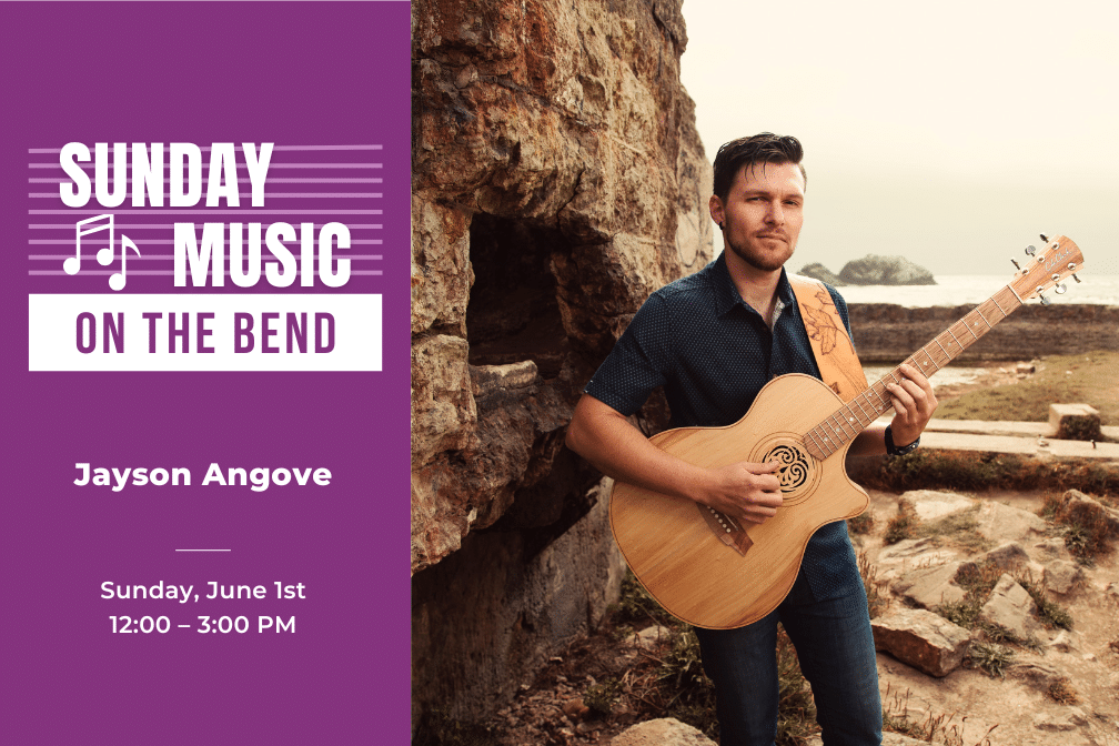 Sunday Music on the Bend at Scribner Bend Vineyards with Jayson Angove on Sunday, June 1st from 12:00-3:00 pm.