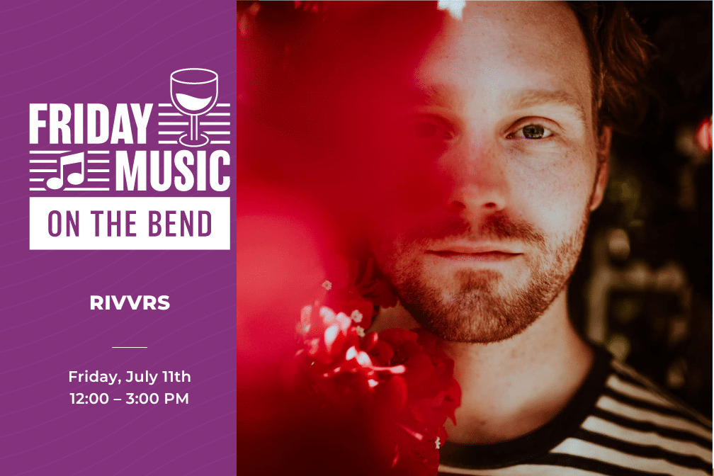 Friday Music on the Bend with RIVVRS at Scribner Bend Vineyards on July 11th from 12:00-3:00 pm.