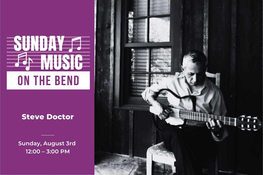 Sunday Music on the Bend with Steve Doctor at Scribner Bend Vineyards on August 3rd from 12:00-3:00 pm.