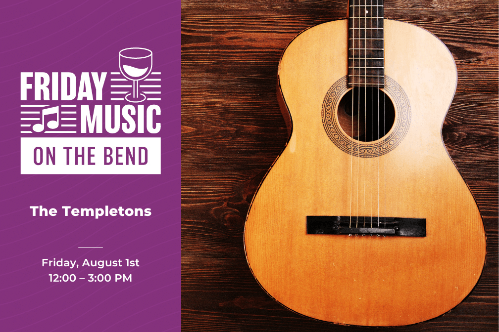 Friday Music on the Bend with The Templetons at Scribner Bend Vineyards on Friday, August 1st from 12:00-3:00 pm.
