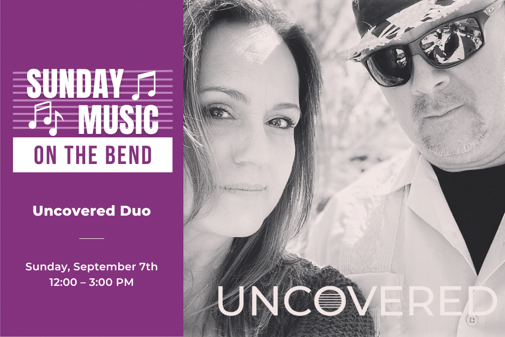 Sunday Music on the Bend at Scribner Bend Vineyards on Sunday, September 7th from 12:00-3:00 with The Uncovered Duo