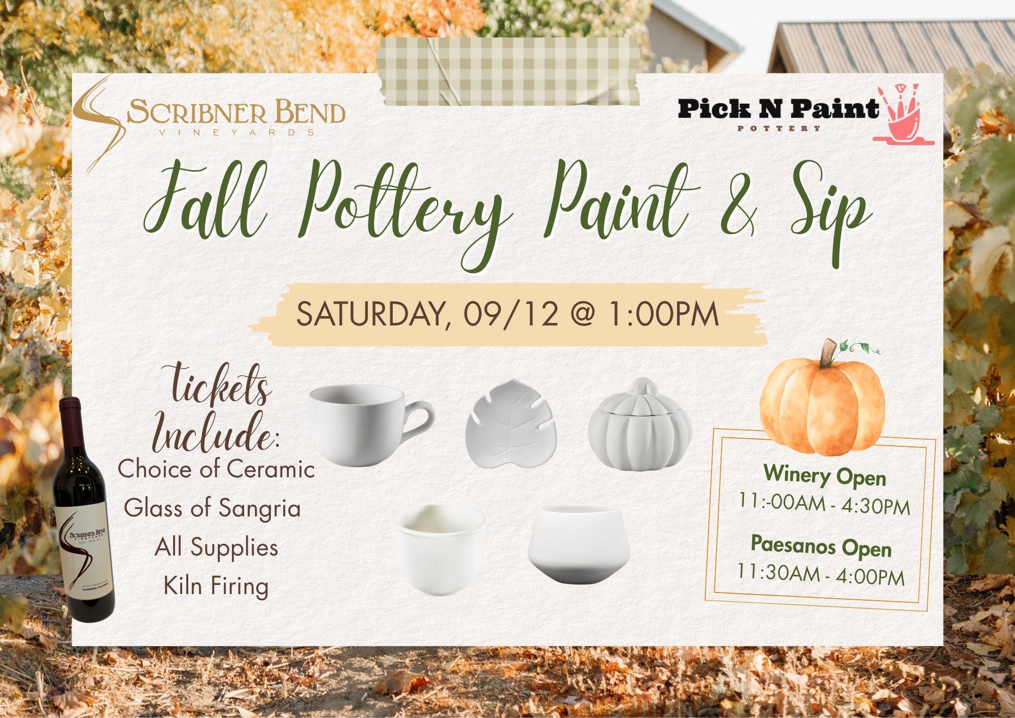 Vineyard Pottery Paint & Sip